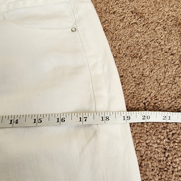 Calvin Klein Straight Leg Jeans Women's 12 White High Rise Denim Ankle N… - Picture 6 of 11